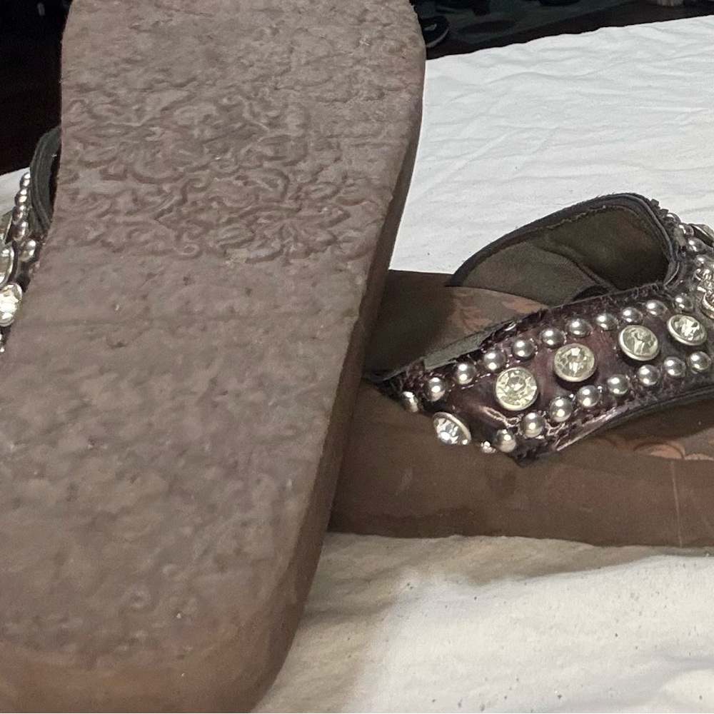Embellished Brown Sandals - Picture 6 of 9